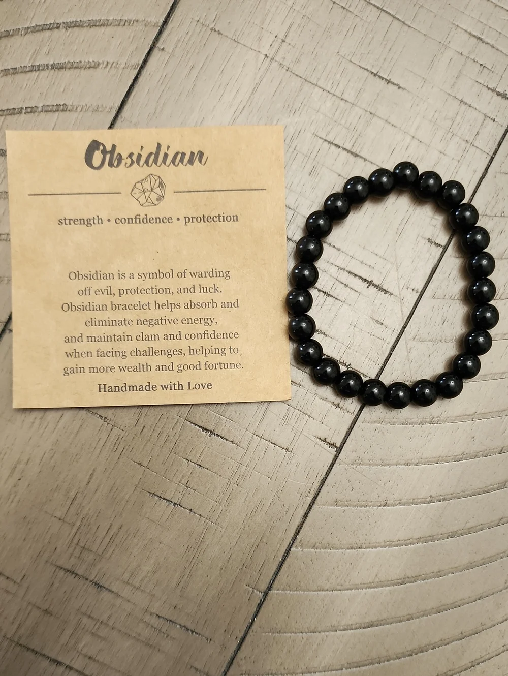 1pc Natural Crystal Bracelets For Women Men - 8mm Semi-Precious Gemstone Beaded